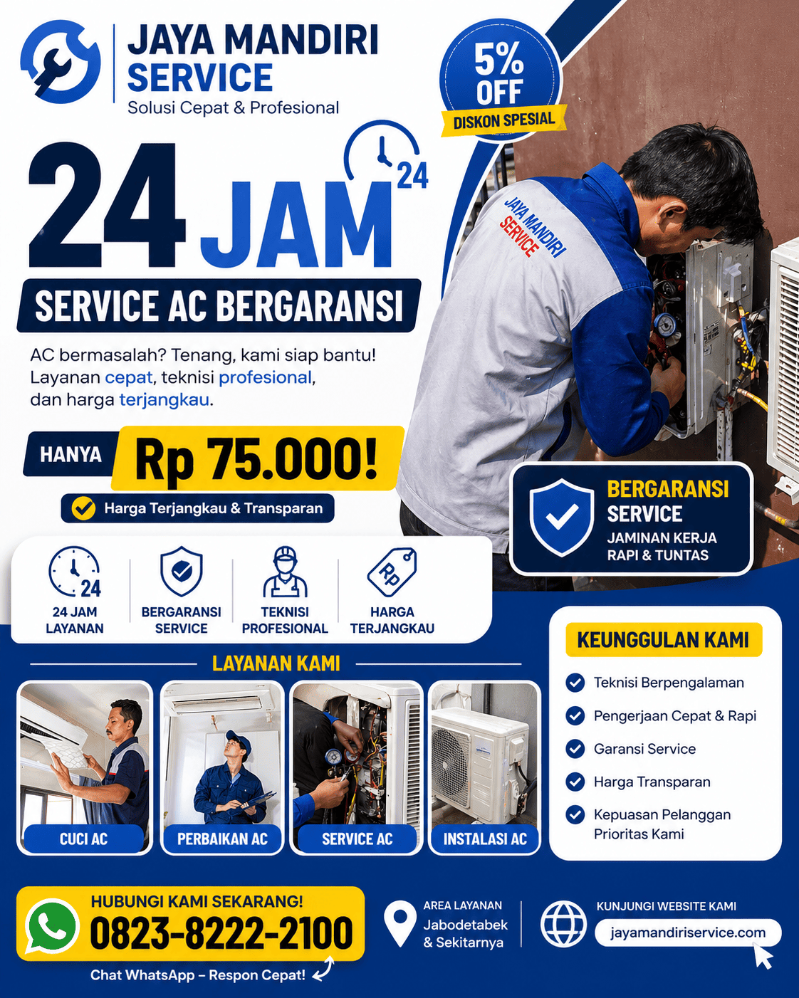 24 Jam Service AC Bergaransi